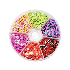 1800Pcs 6 Style Fruit Theme Handmade Polymer Clay Nail Art Decoration&nbsp;CLAY-YW0001-22