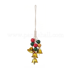 Christmas Theme Schima Wood Beaded Pendant Decorations&nbsp;HJEW-JM00925