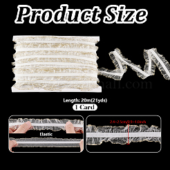 20M Nylon Elastic Pleated Lace Ribbon&nbsp;OCOR-WH0070-258A-02