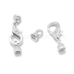Anti-Tarnish Rhodium Plated 925 Sterling Silver Lobster Claw Clasps&nbsp;STER-L055-061P