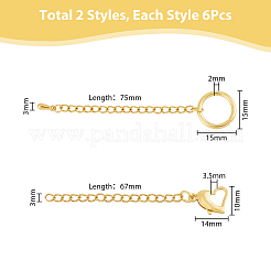 12 Strands 2 Style 304 Stainless Steel Curb Chain Extender&nbsp;FIND-DC0003-31