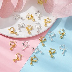 20Pcs 2 Colors Racking Plated Brass Clip-on Earring Findings&nbsp;KK-CJ0002-11