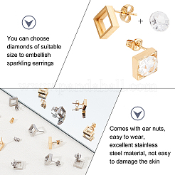 6 Pairs 2 Colors 304 Stainless Steel Stud Earring Settings&nbsp;STAS-UN0031-70
