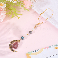1Pc Hollow Moon Zinc Alloy Pendant Decoration&nbsp;HJEW-BM0001-59