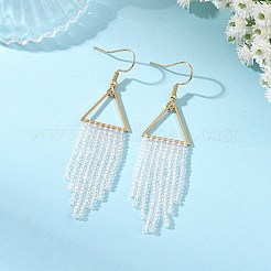 3 Pairs 3 Colors Glass Beaded Dangle Earrings&nbsp;EJEW-MZ00749