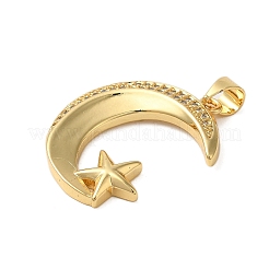 Rack Plating Brass Micro Pave Cubic Zirconia Pendants&nbsp;KK-P279-21G