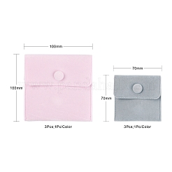 6Pcs 6 Style Square Velvet Jewelry Bags&nbsp;TP-LS0001-06