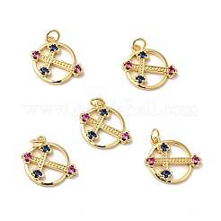 Rack Plating Brass Micro Pave Cubic Zirconia Pendants&nbsp;KK-H431-19G