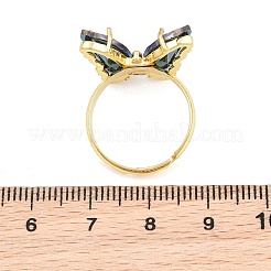 Brass Micro Pave Cubic Zirconia Finger Rings&nbsp;GL-CBA65A8-01G-14