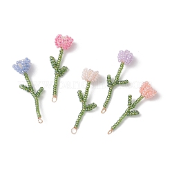 4Pcs 4 Colors Seed Beads Beaded Charms&nbsp;PALLOY-JF02850