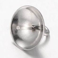 304 Stainless Steel Cup Pearl Peg Bails Pin Pendants&nbsp;X-STAS-L143-01