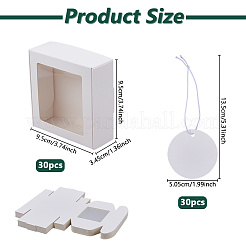 30Pcs Square Kraft Paper Visible Window Storage Mailer Boxes&nbsp;DIY-DC0004-32