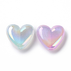 UV Plating Rainbow Iridescent Luminous Acrylic Beads&nbsp;OACR-E010-10