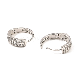 Brass Micro Pave Cubic Zirconia Hoop Earrings&nbsp;EJEW-D078-15P