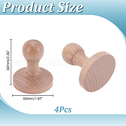 Blank Round Wood Stamps with Handle&nbsp;AJEW-WH0880-70
