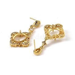 Rack Plating Brass with Cubic Zirconia Stud Earrings Finding&nbsp;KK-Z085-13G