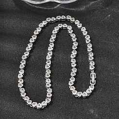 Brass Micro Pave Cubic Zirconia Geometric Tennis Necklaces&nbsp;NJEW-C121-02A-P