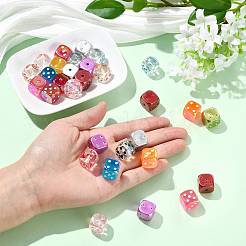 30Pcs 3 Styles UV Plating Transparent Acrylic Beads&nbsp;OACR-FS0002-60