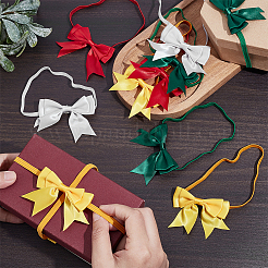 60Pcs 4 Colors Elastic Polyester Stretch Bowknot Straps&nbsp;HJEW-WR00047