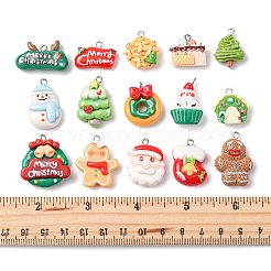 30Pcs 15 Styles Christmas Opaque Resin Pendants&nbsp;CRES-FS0001-33
