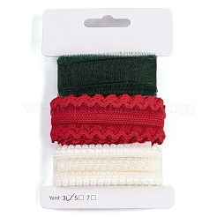9 Yards 3 Styles Christmas Theme Polyester & Polycotton Ribbons Sets&nbsp;SRIB-A015-01A-02