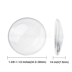 Transparent Glass Cabochons&nbsp;X-GGLA-R026-35mm