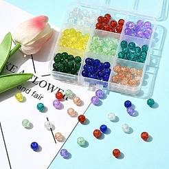 180Pcs 9 Colors Spray Painted Crackle Glass Beads Set&nbsp;CCG-FS0001-03