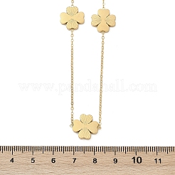 304 Stainless Steel Clover Link Chain Long Necklaces&nbsp;NJEW-V001-01G