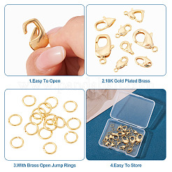 16Pcs 8 Styles Brass Lobster Claw Clasps&nbsp;KK-TA0003-04