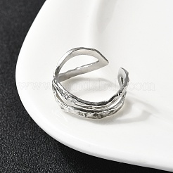 304 Stainless Steel Open Cuff Rings for Women&nbsp;RJEW-H261-07P