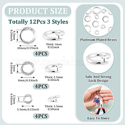 12Pcs 3 Styles Brass Open Jump Rings&nbsp;KK-TA0008-82P