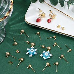 Brass Stud Earring Findings&nbsp;KK-SC0007-33