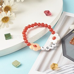 Love Flower Beads Stretch Bracelet for Kid&nbsp;BJEW-JB06954