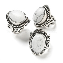 Natural & Synthetic Gemstone Adjustable Rings&nbsp;RJEW-I108-01AS