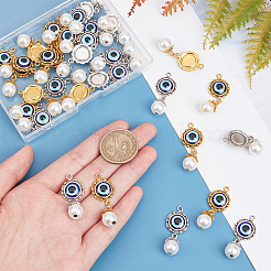 32Pcs 2 Colors Alloy Resin Pendants with Plastic Pearl&nbsp;FIND-PH0008-83