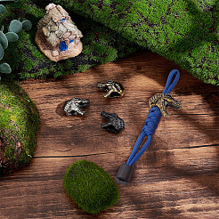 3Pcs 3 Colors Dinosaur Head Shaped Brass Beads&nbsp;KK-NB0002-95