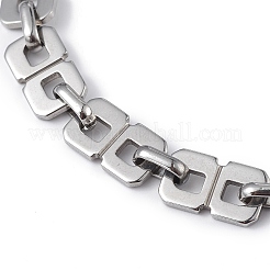 Non-Tarnish 304 Stainless Steel Oval & Rectangle Link Chain Bracelet for Men Women&nbsp;BJEW-G669-24P