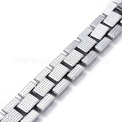Men's Crystal Rhinestone Solid Link Chain Bracelet&nbsp;BJEW-I297-02P
