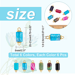 36Pcs 6 Style Natural Agate Link Connectors&nbsp;FIND-NB0001-96