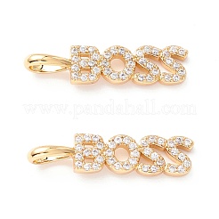 Brass Micro Pave Clear Cubic Zirconia Pendants&nbsp;ZIRC-Z019-37G-NR