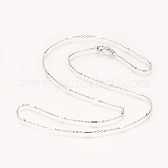Anti-Tarnish Rhodium Plated 925 Sterling Silver Cable Chain Necklaces&nbsp;STER-L059-15P
