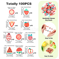 100Pcs 10 Styles Handmade Polymer Clay Beads&nbsp;CLAY-TA0001-65