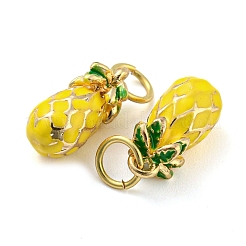 Pineapple Rack Plating Brass Enamel Charms&nbsp;KK-Q804-06G