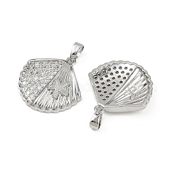 Brass Micro Pave Cubic Zirconia Pendants&nbsp;KK-C093-07P