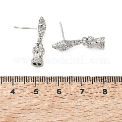 Brass Pave Cubic Zirconia Stud Earring Findings&nbsp;KK-C172-08P