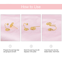 Brass Clip-on Earring Converters Findings&nbsp;KK-D060-02RG