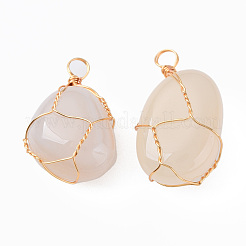 Natural Dendritic Agate Pendants&nbsp;G-N332-50-14