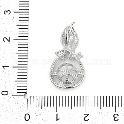 Brass Micro Pave Clear Cubic Zirconia European Dangle Charms Bails&nbsp;KK-Q026-14P