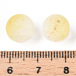Frosted Baking Paint Crackle Glass Beads with Glitter Powder&nbsp;DGLA-T004-01I