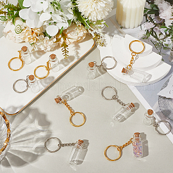 10Pcs 2 Colors Glass Bottle Keychains&nbsp;KEYC-SC0001-55